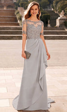 Alyce Paris 27477 - Illusion Bateau Embroidered Sheath Gown