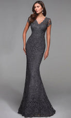 Alyce Paris 27478 - Cap Sleeve Allover Lace Formal Gown