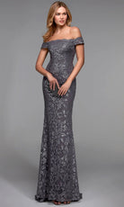 Alyce Paris 27485 - Glitter Floral Lace Fitted Dress