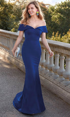 Alyce Paris 27489 - Folded Off Shoulder Sheath Gown