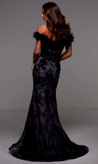 Alyce Paris 27490 - Feathered Off Shoulder Lace Dress