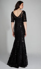 Alyce Paris 27497 - Short Sleeve Patterned Sequin Formal Gown