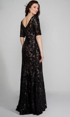 Alyce Paris 27497 - Short Sleeve Patterned Sequin Formal Gown