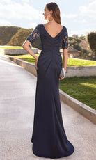 Alyce Paris 27498 - Embellished Sheer Sleeve Satin Evening Gown