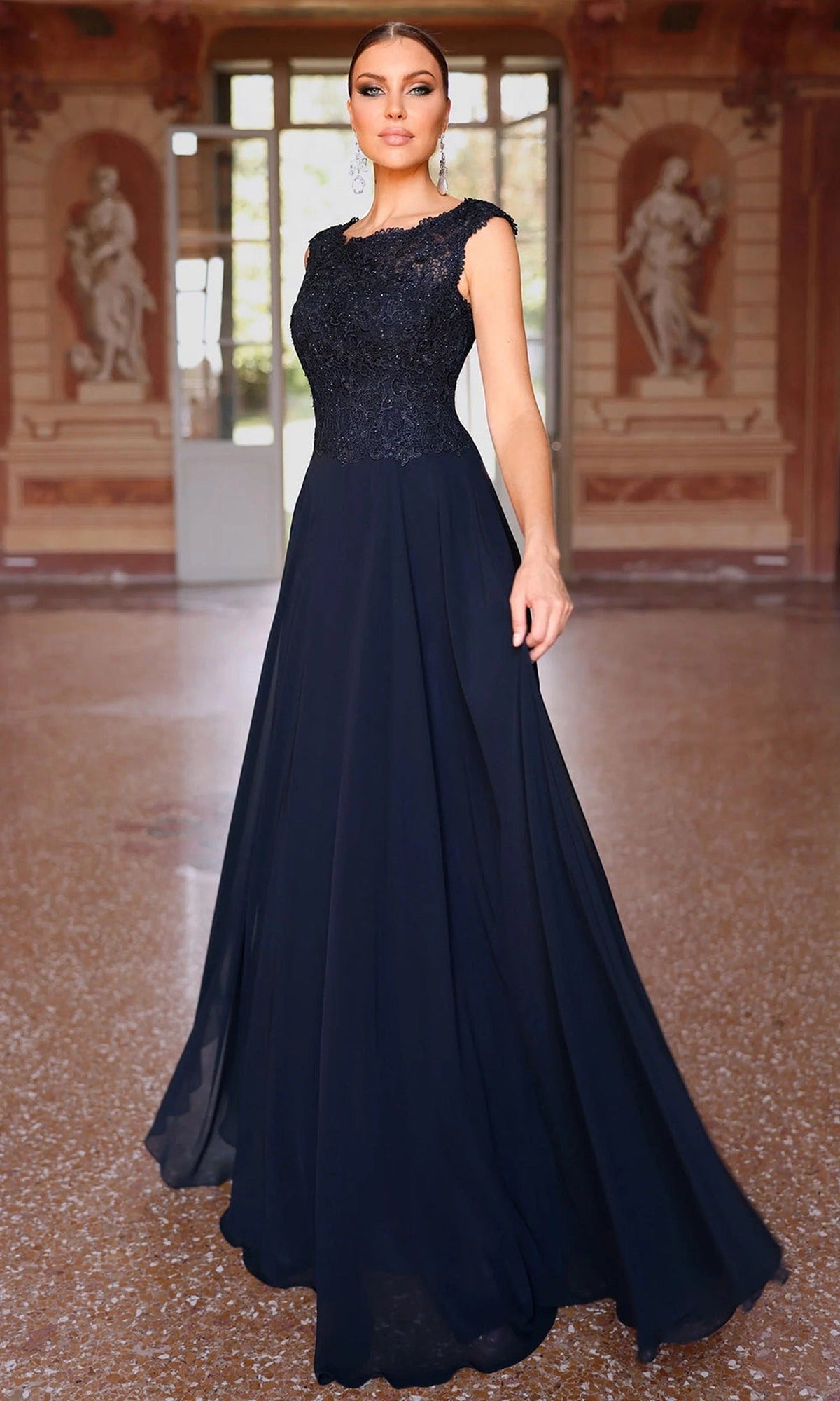 Alyce Paris 27504 - Lace Bodice Bateau Neckline Gown