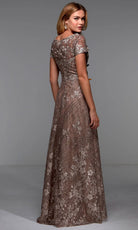 Alyce Paris 27525 - Floral Lace Short Sleeve Evening Gown