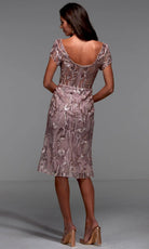 Alyce Paris 27534 - Scoop Back Embroidered Knee-Length Dress