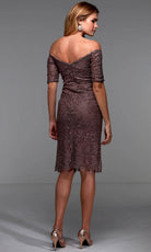 Alyce Paris 27535 - Off Shoulder Knee-Length Lace Dress