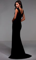 Alyce Paris 27539 - Sleek Jersey Sheath Dress with Cap Sleeves