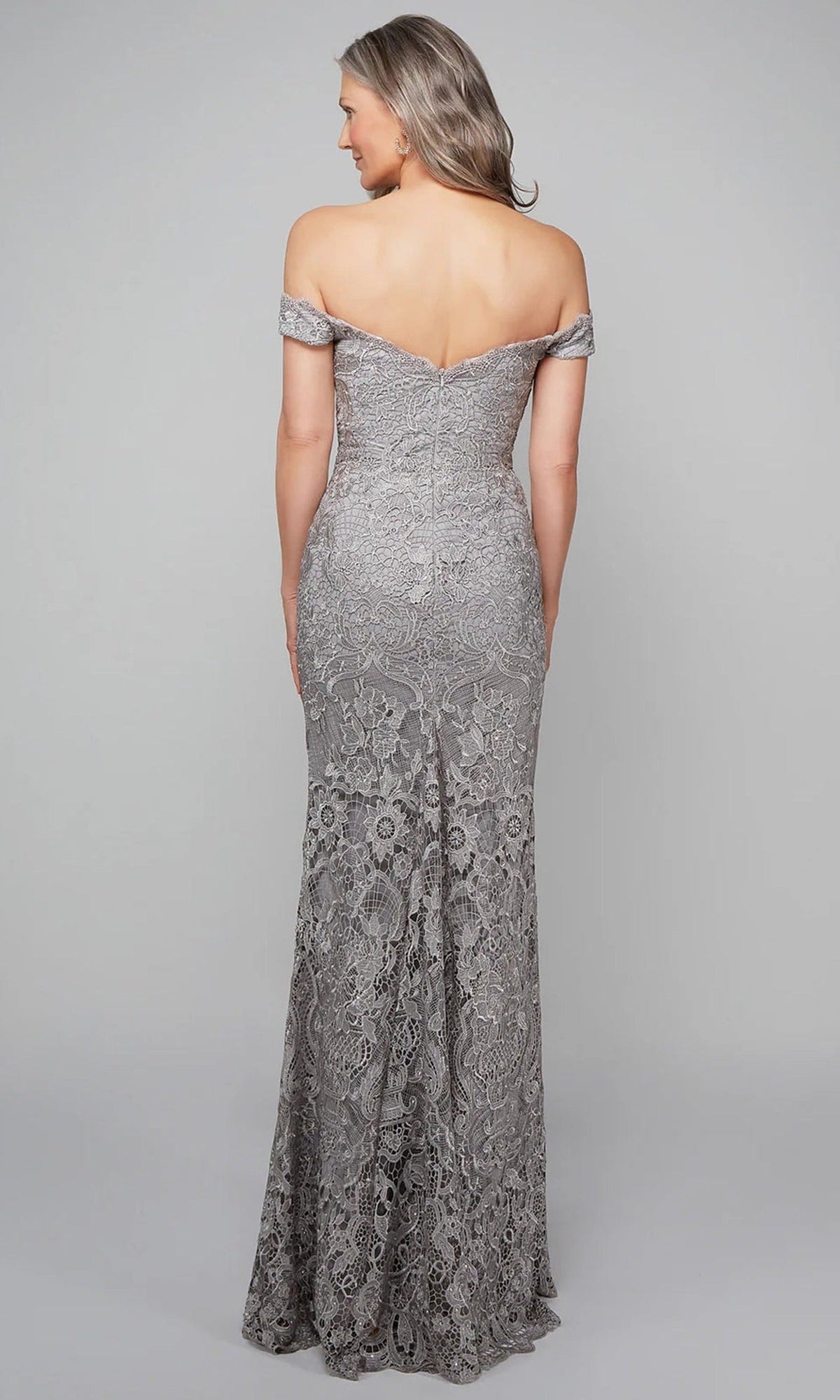 Alyce Paris 27553 - Allover Lace Off-Shoulder Fitted Dress