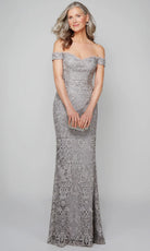 Alyce Paris 27553 - Allover Lace Off-Shoulder Fitted Dress