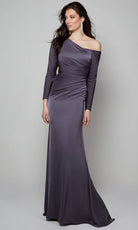 Alyce Paris 27557 - Asymmetrical Long Sleeve Formal Gown