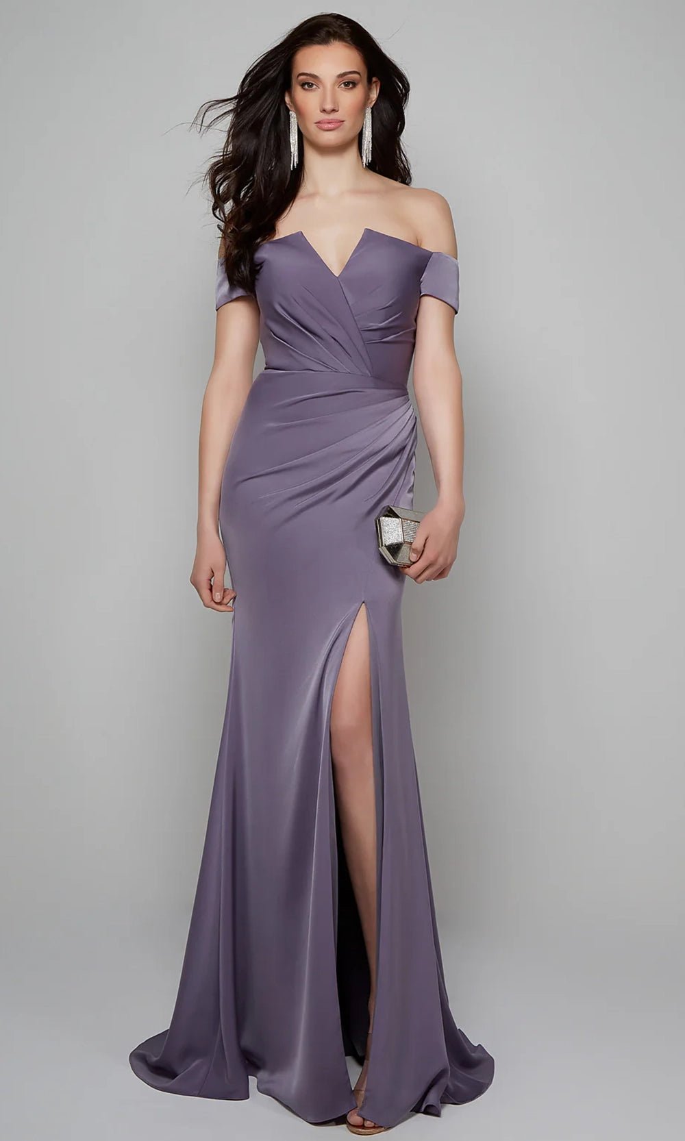 Alyce Paris 27558 - Pleated Off Shoulder Gown - Silhouette Dresses
