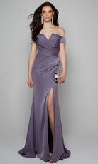 Alyce Paris 27558 - Pleated Off Shoulder Gown - Silhouette Dresses