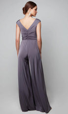 Alyce Paris 27559 - Embellished V-Neck Wide Leg Jumpsuit
