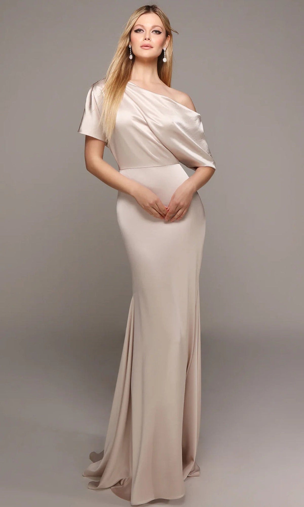 Alyce Paris 27560 - Draped Bodice Short Sleeve Gown