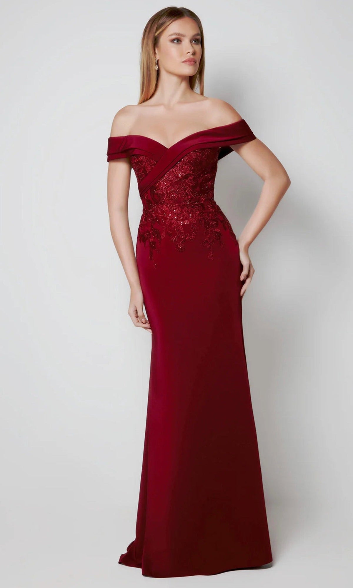 Alyce Paris 27571 - Off Shoulder Beaded Lace Gown
