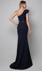 Alyce Paris 27577 - One Shoulder Ruffle Gown with Slit