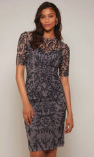 Alyce Paris 27583 - Embroidered Illusion Sheath Dress