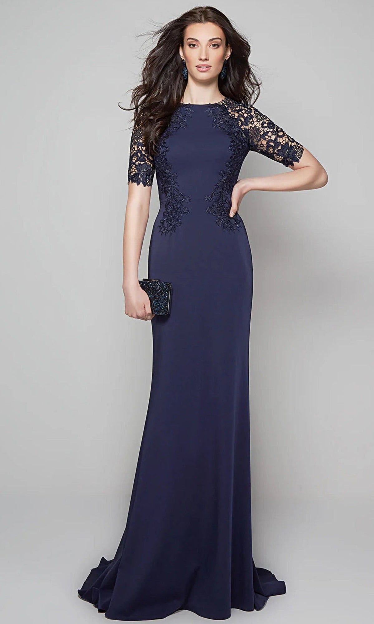Alyce Paris 27585 - Illusion Lace Sleeve Evening Dress
