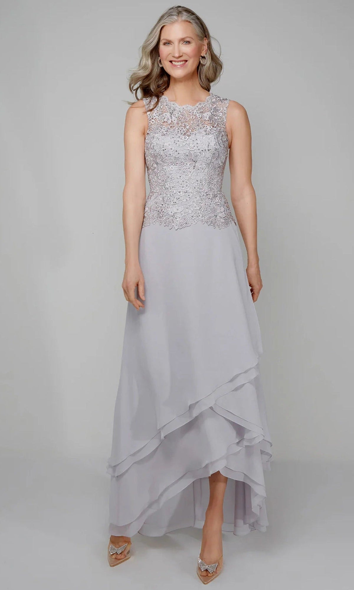 Alyce Paris 27608 - Lace Top High Low Chiffon Dress