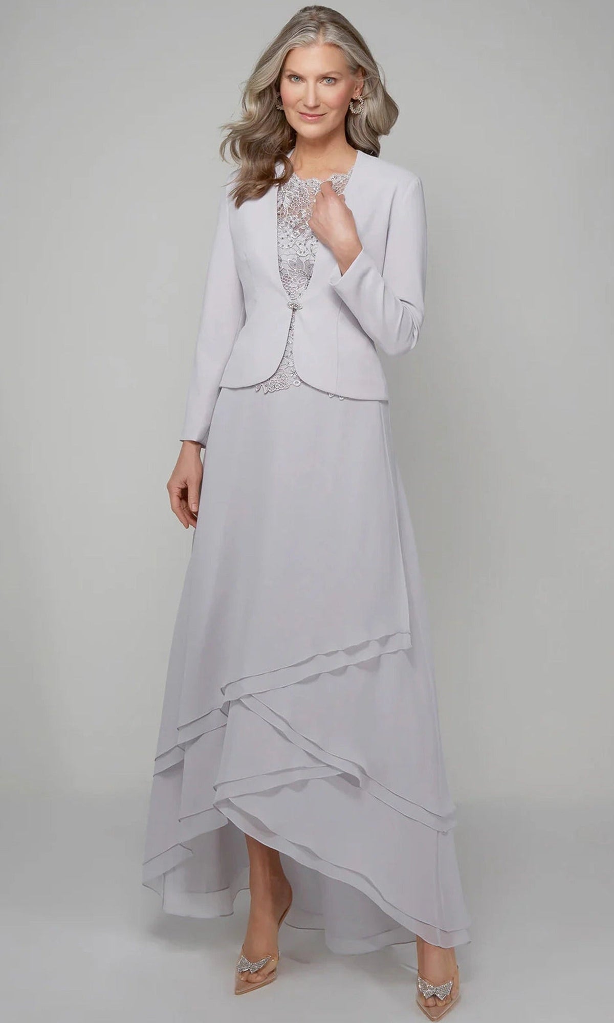 Alyce Paris 27608 - Lace Top High Low Chiffon Dress