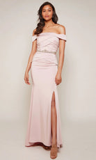 Alyce Paris 27610 - Pleated Bodice Off Shoulder Gown with Slit