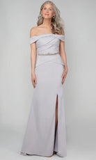 Alyce Paris 27610 - Pleated Bodice Off Shoulder Gown with Slit