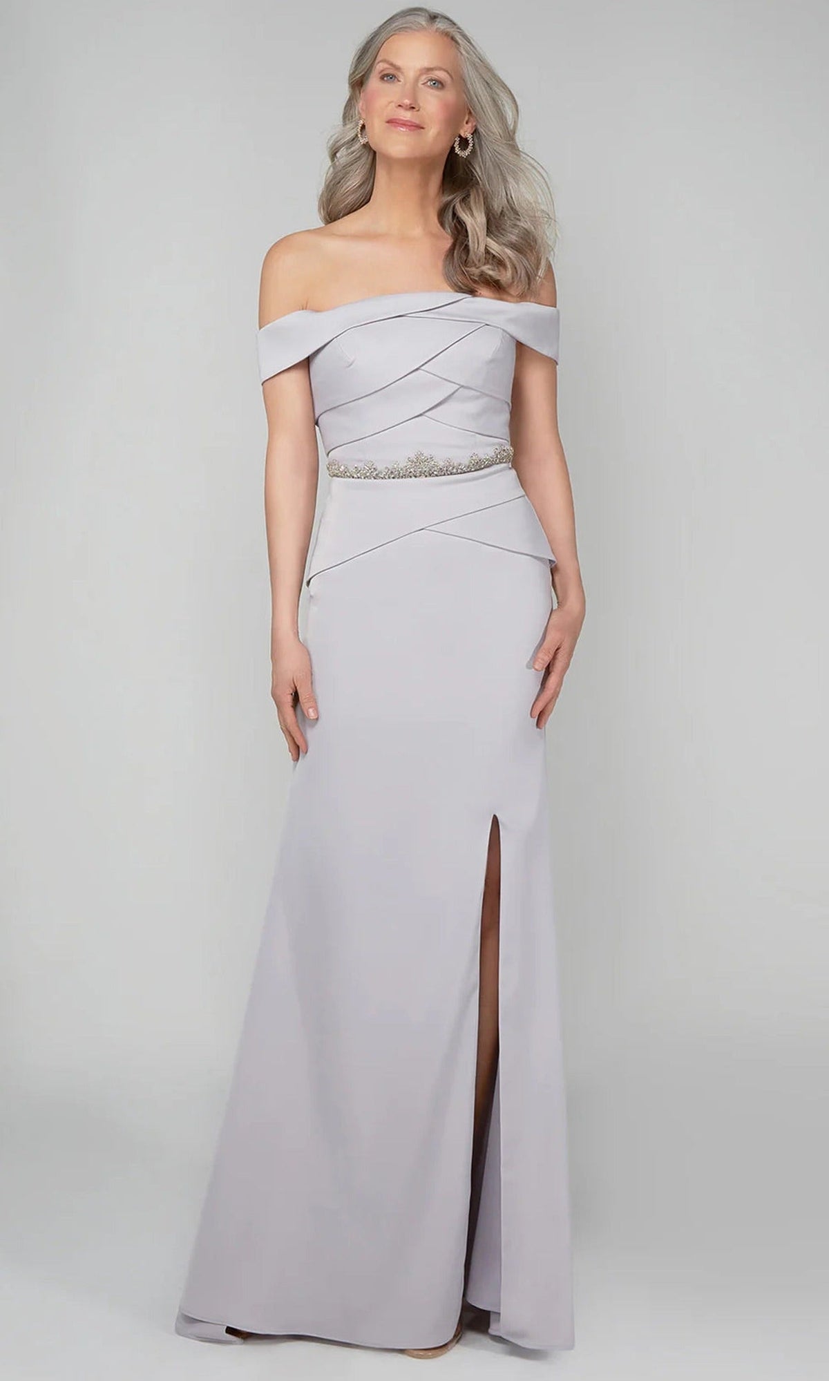 Alyce Paris 27610 - Pleated Bodice Off Shoulder Gown with Slit
