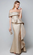Alyce Paris 27612 - Peplum Off Shoulder Sheath Gown
