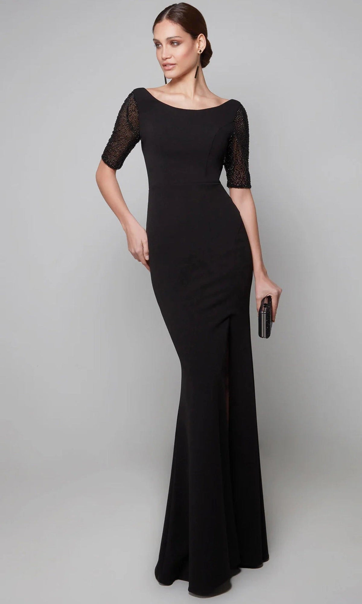 Alyce Paris 27628 - Elegant Sheath Dress with Beaded Sleeves
