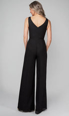 Alyce Paris 27633 - Chic Wide-Leg Pants Set with Overlay Top