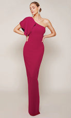 Alyce Paris 27644 - Ruffled One Shoulder Fitted Gown