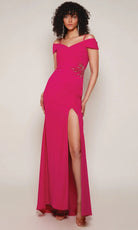Alyce Paris 27645 - Cold Shoulder V-Neck Gown with Slit