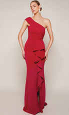 Alyce Paris 27646 - Ruffle One Shoulder Fitted Gown