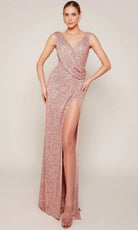 Alyce Paris 27653 - Draped Sequin V-Neckline Gown