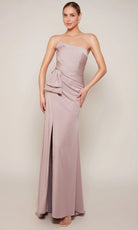 Alyce Paris 27658 - Strapless Crepe Gown with Side Peplum