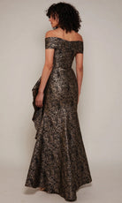 Alyce Paris 27667 - Off Shoulder Side Ruffle Jacquard Dress