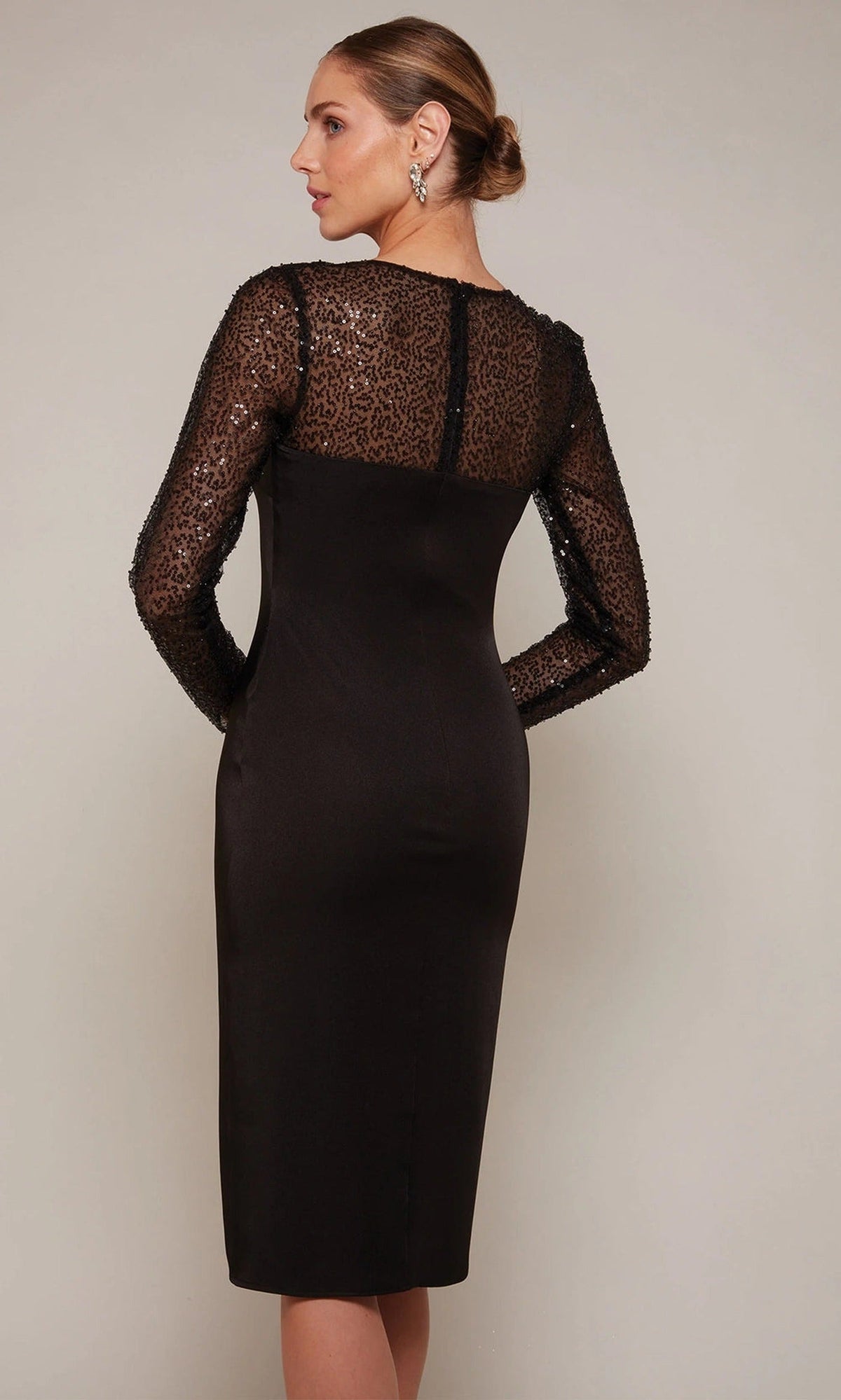 Alyce Paris 27669 - Sequin Ornate Illusion Long Sleeve Dress