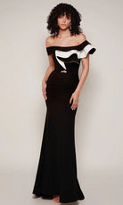 Alyce Paris 27672 - Off Shoulder Gown with Sculptural Ruffle