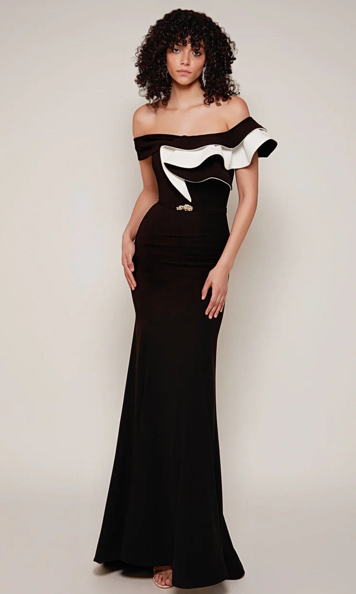 Alyce Paris 27672 - Off Shoulder Gown with Sculptural Ruffle