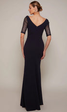 Alyce Paris 27677 - Beaded Sleeve Luxe Jersey Long Dress