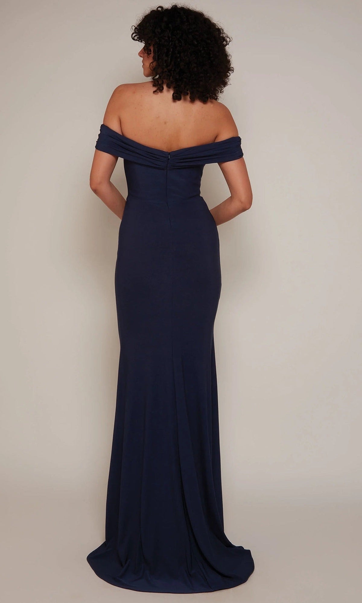 Alyce Paris 27680 - Ruched Off Shoulder Jersey Dress