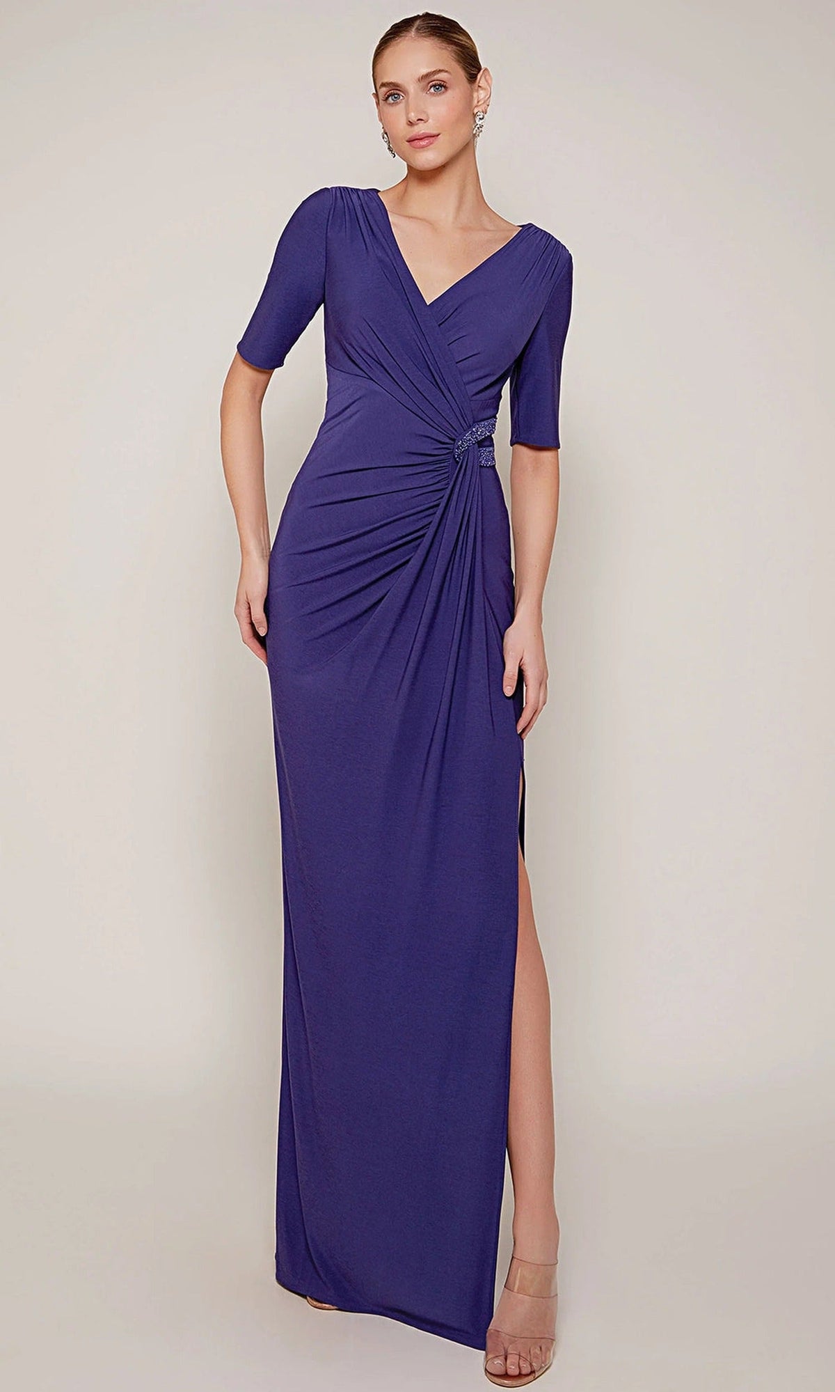 Alyce Paris 27682 - Jersey Sheath Dress with Ruched Detail