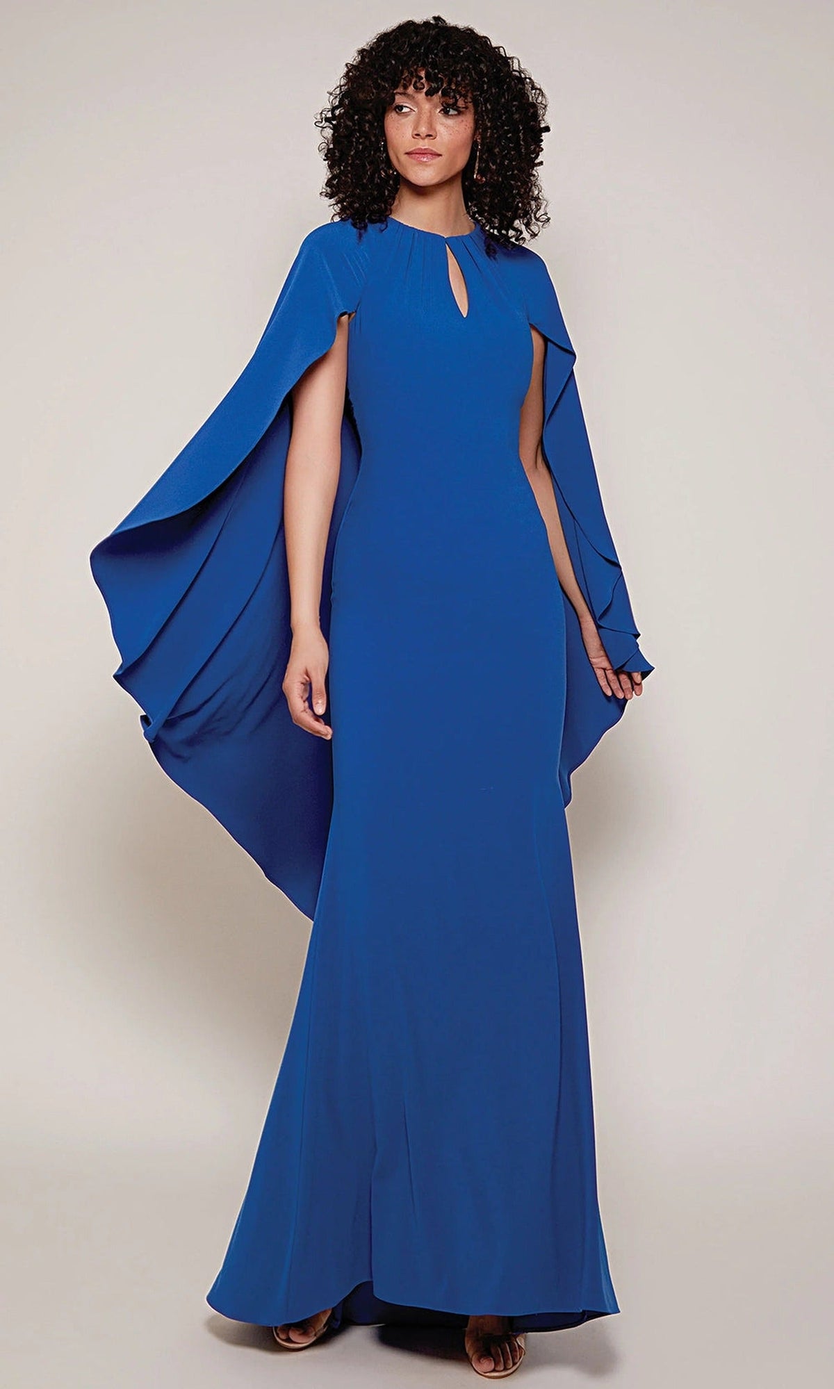 Alyce Paris 27683 - Keyhole Neckline Cape Sleeve Formal Gown