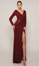 Alyce Paris 27688 - Long Sleeve Sequin Mesh Evening Gown