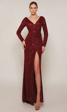 Alyce Paris 27688 - Long Sleeve Sequin Mesh Evening Gown