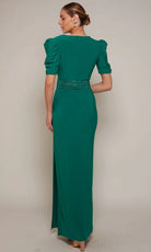 Alyce Paris 27690 - Beaded Waist Ruched V-Neck Dress