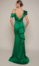 Alyce Paris 27691 - Ruffle Accent Luminous Satin Sheath Dress