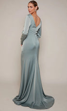 Alyce Paris 27694 - Long Sleeve Satin Sheath Gown